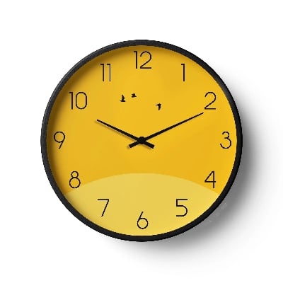 Picture of Klok Sunrise Minimal Classic Wall Clock Yellow Horizon  
