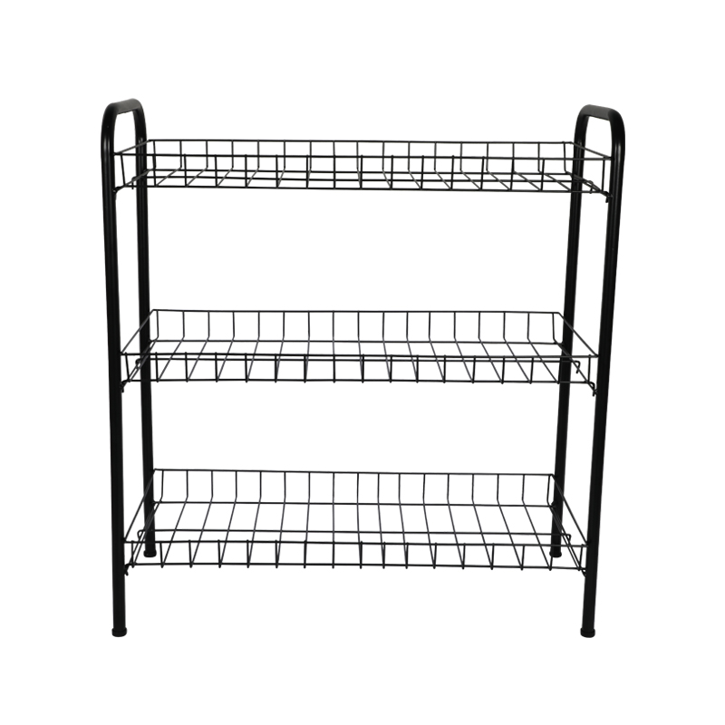 Picture of Metal Shoe Rack 3 Step -BlackStylish Storage Organizer Stand for Door Entrances, Dormitories, DIY Home Projects, Living Room