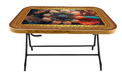 Buy Dining Table 4 Seat Semi Rtg S/L Print Tulip Gold -SW at Best Price in Bangladesh