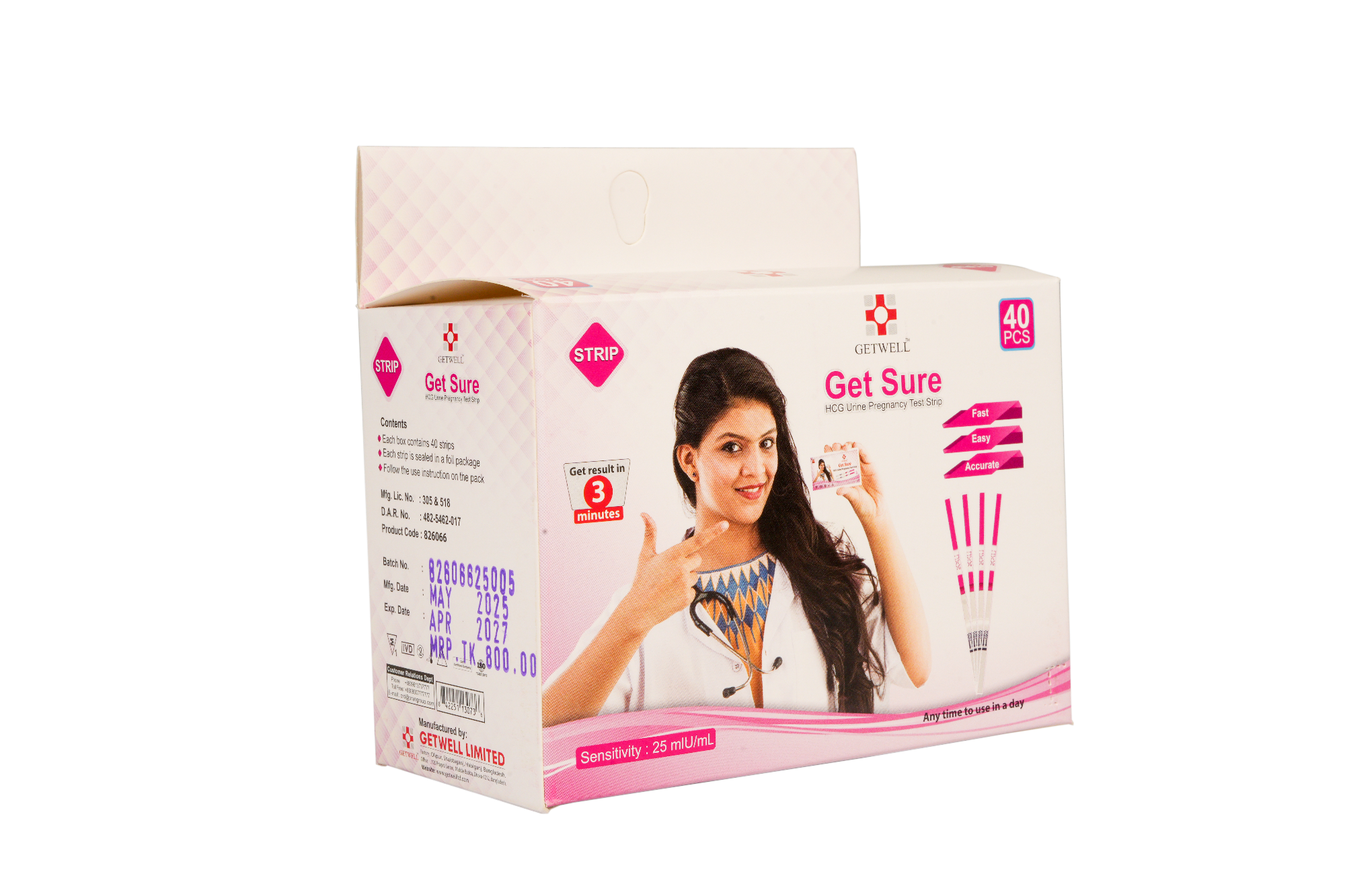 Picture of HCG PREGNANCY TEST STRIP (40 PCS/Pack)
