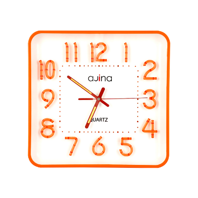 Picture of Ajina Maple Digit Square Wall Clock Orange