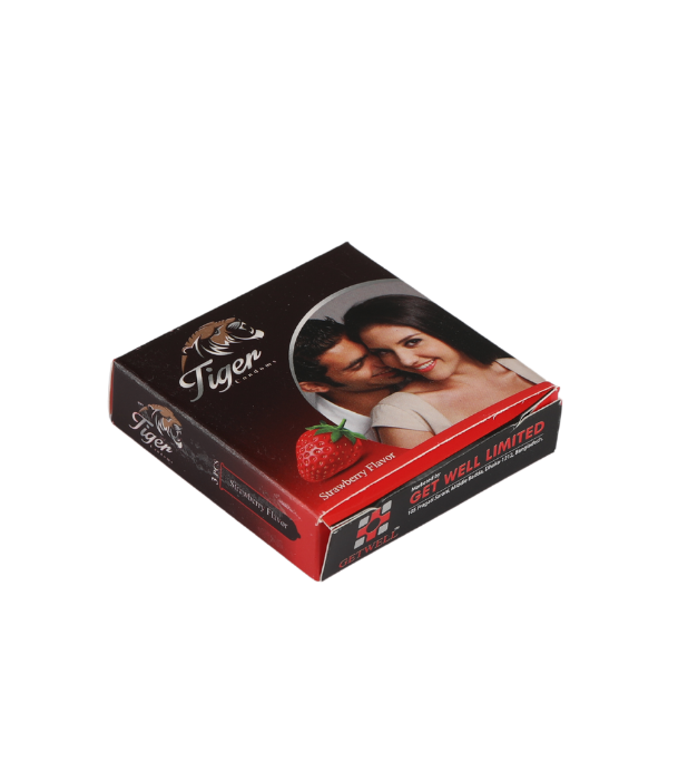 Buy Tiger Condom Plain Strawberry Flavor (36 Pcs) Online
