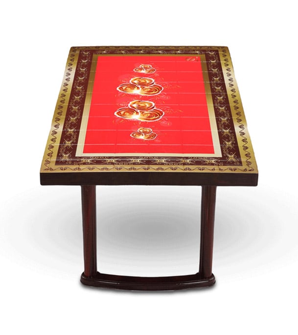 Deco Classic Table 6 Seat P/L Print Rock-3 SW
