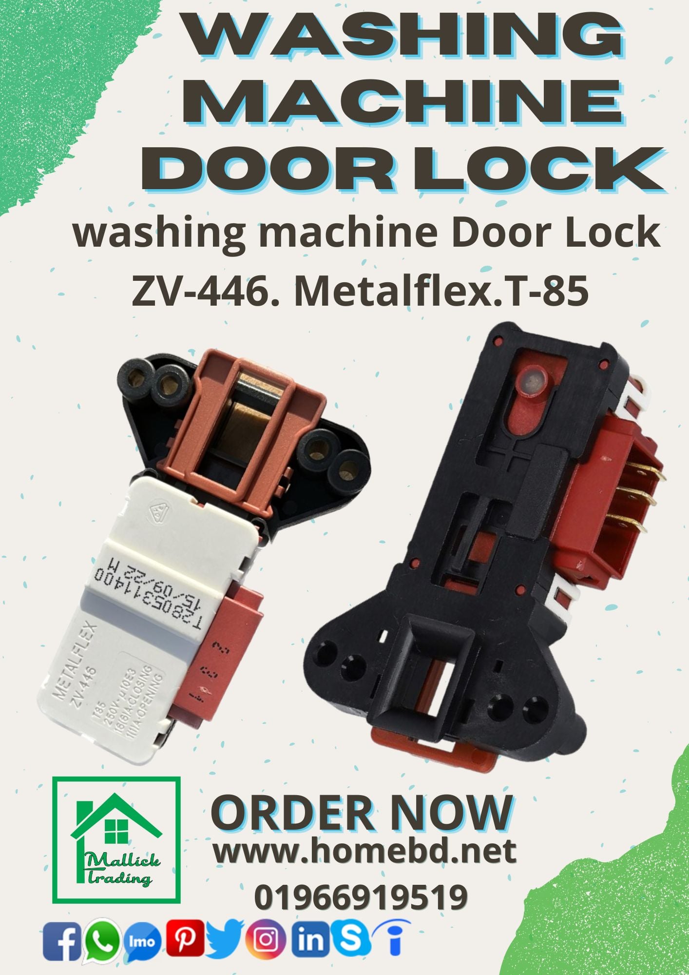 washing machine door switch.Washing Machine Door Lock - Electric Lock - Metalflex ZV 446