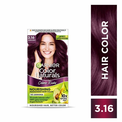 Picture of product Hair styling Garnier Color Natural Burgundy shade no 3.16 used for male/female - 70 ml + 60 gm