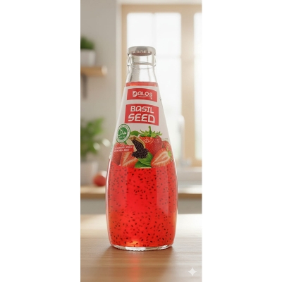 Picture of Strawberry  Juice with basil Seed 290 ml