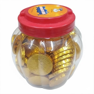 Picture of Vip Chocolate Golden Coin Jar 100 Pice