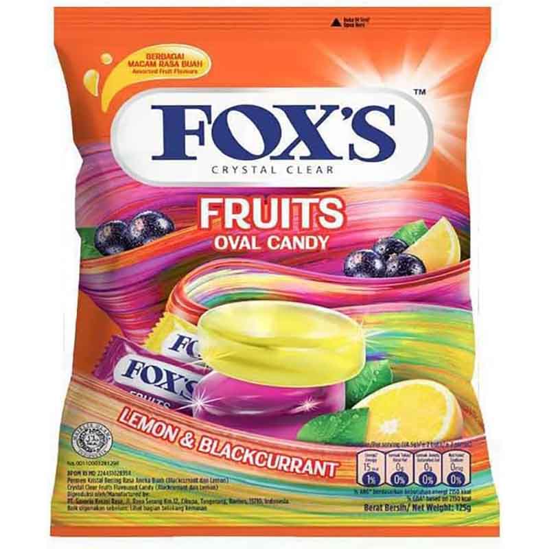 Picture of Fox's Crystal Clear Fruits Oval Candy Mix Flavoured - 125gm
