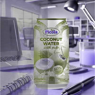 Picture of PICOLA COCONUT WATER WITH PULP (THAILAND) - 330ML