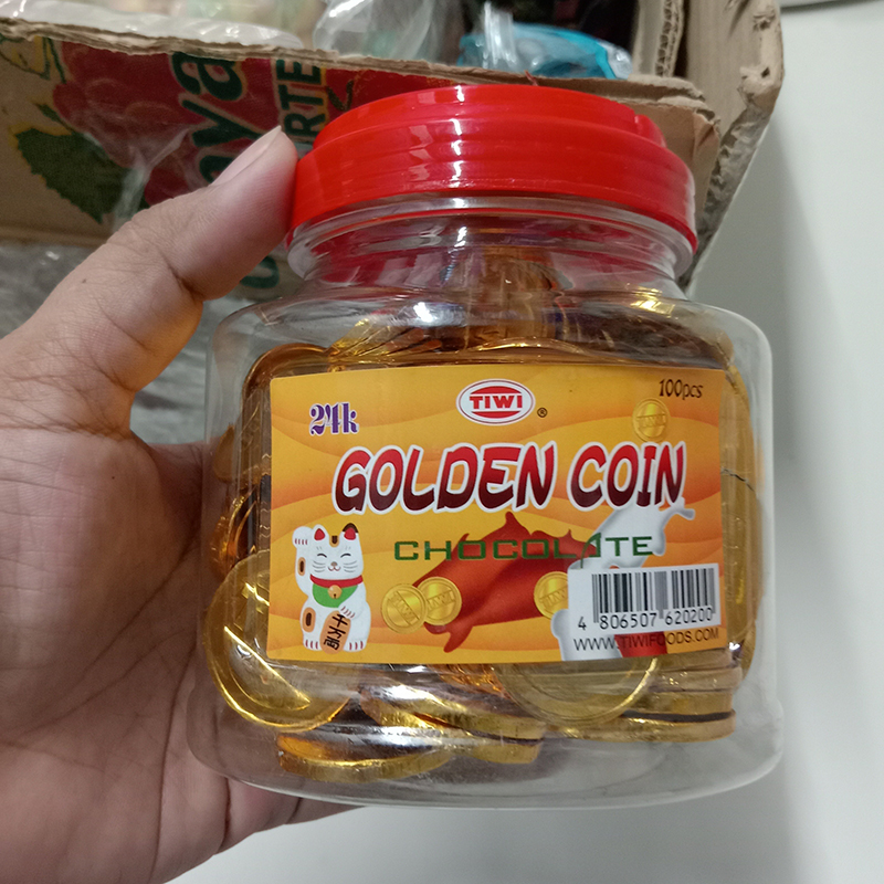 Picture of Vip Chocolate Golden Coin Jar 100 Pice