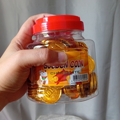 Picture of Vip Chocolate Golden Coin Jar 100 Pice