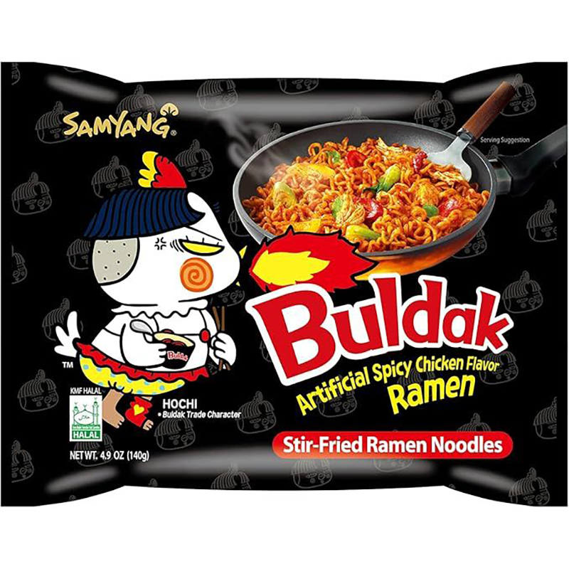 Picture of Samyang Hot Chicken Ramen Buldak Fire Noodles, (5 X 140 Grams)5 Pack