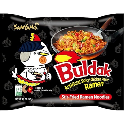 Picture of Samyang Hot Chicken Ramen Buldak Fire Noodles, (5 X 140 Grams)5 Pack