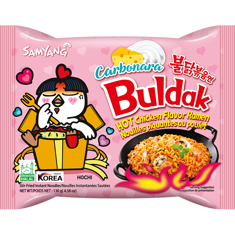 Picture of Samyang Hot Chicken Flavour Buldak Ramen Carbonara Noodles - (5 X 140 Grams)Pack of 5