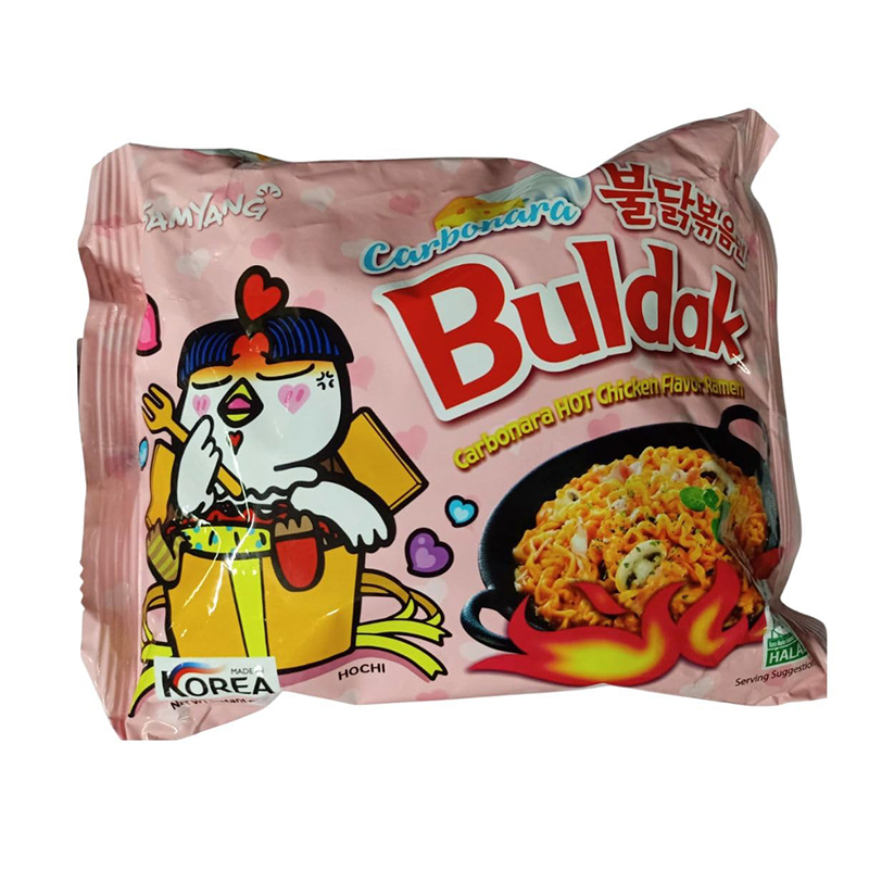Picture of Samyang Hot Chicken Flavour Buldak Ramen Carbonara Noodles - (5 X 140 Grams)Pack of 5