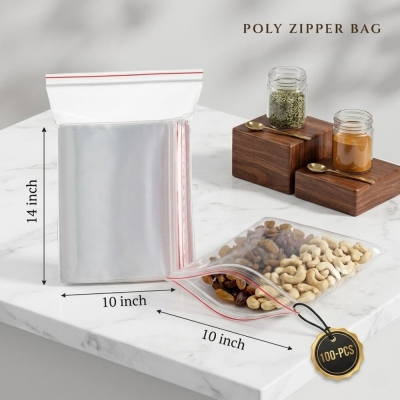 Picture of 10x14 Poly Zipper Bag 100 Pcs Pack