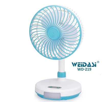 Picture of Weidasi Rechargeable Mini Fan With Side Light 3-Speed Switch USB Port WD-219