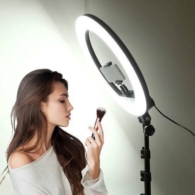 Picture of 12 Inch LED Ring Light with Tripod Stand Phone Holder for Photography Makeup - random