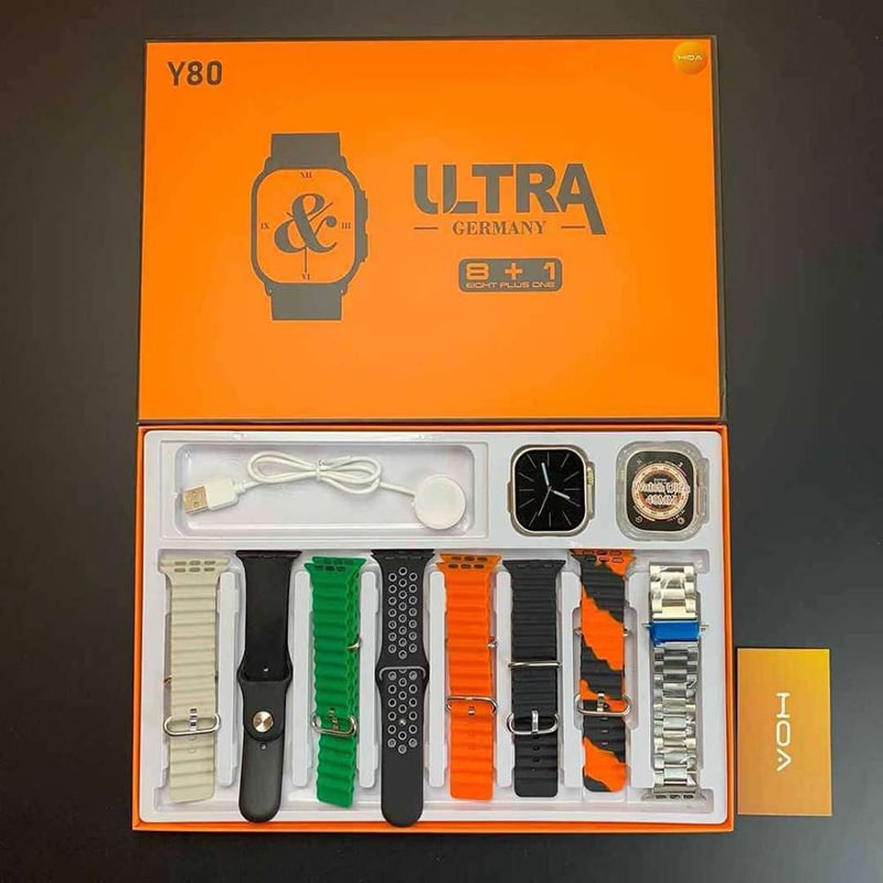 Picture of Y80 Ultra Smartwatch With 8 Strap - random
