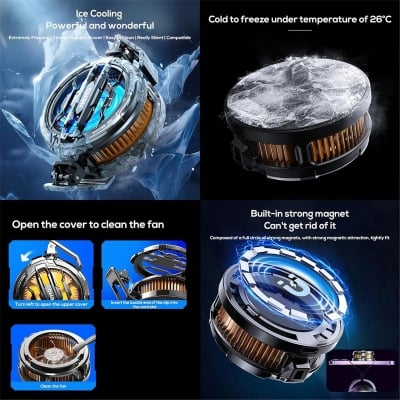 Picture of MEMO CX07 Magnetic Phone Radiator Phone Cooling Fan Case Cold Wind Handle Fan for PUBG - random