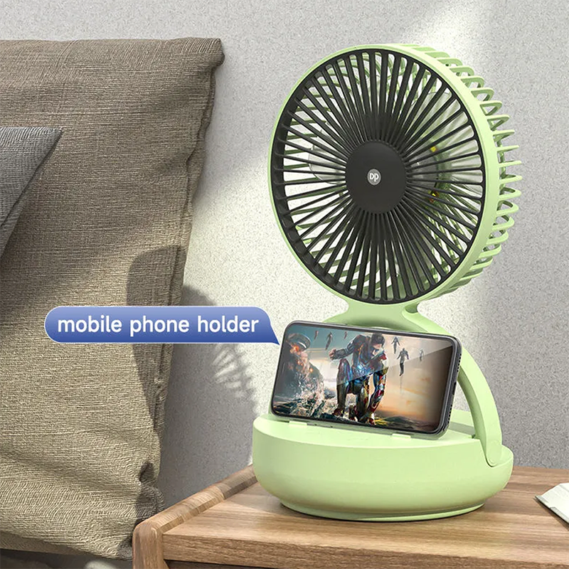 Picture of Dp-7637 Rechargeable Automatic Rotating Mini Table Desk Fan