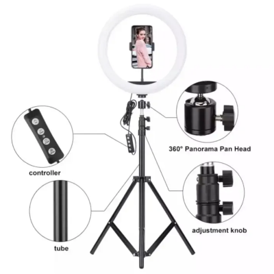 Picture of 12 Inch LED Ring Light with Tripod Stand Phone Holder for Photography Makeup - random