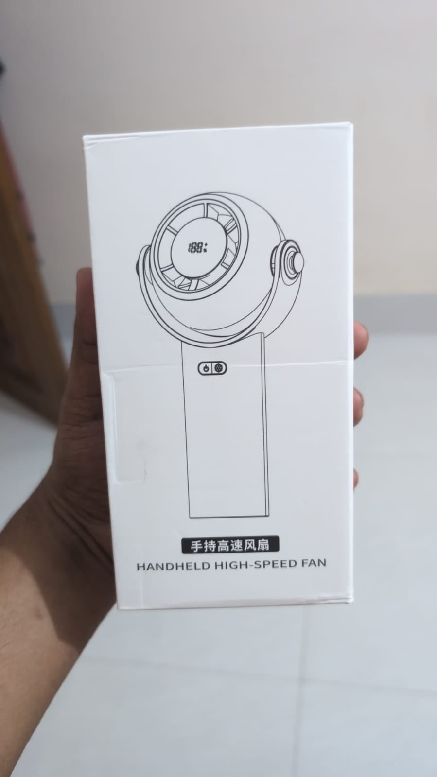 Picture of Mini Portable Handheld  high speed fan Display Electricity in Real Time Quiet Personal Fan Powerful Handheld Fan for Office Home