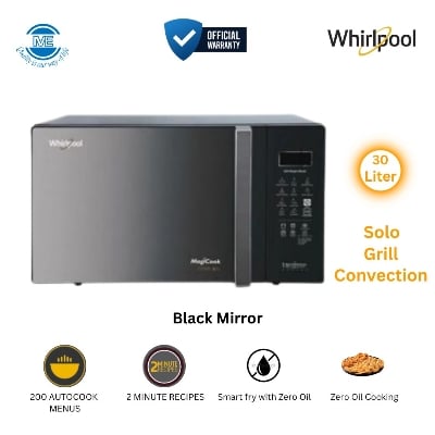 Picture of WHIRLPOOL 30 Liter Microwave Oven Magicook Zero Oil Elite Convection Black Mirror