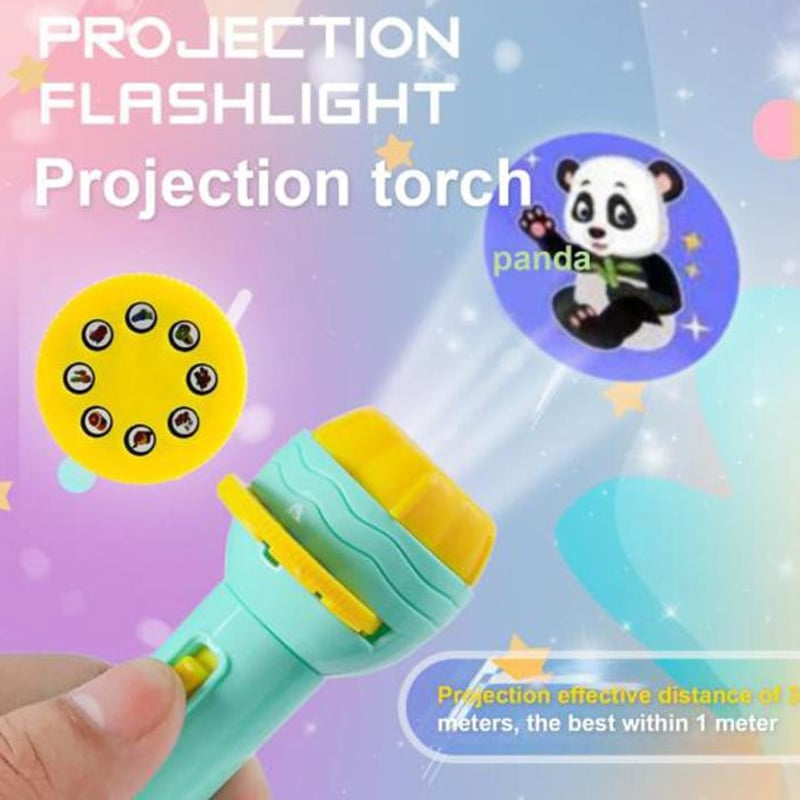 Picture of Mini Projector Torch Kids Flashlight Story Book Educational Light-Up Toys Sleep Light Preschool Fairy Tale Projection Lamp Gift By Dhaka Shopping Zone - বাচ্চাদের খেলনা
