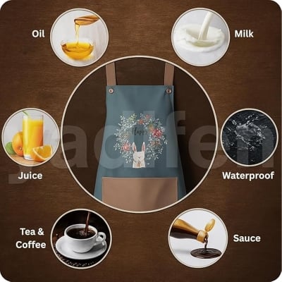 Picture of CHAMELI Kitchen Apron for Women with Big Front Pocket Hand-Wiping Waterproof Apron for Kitchen Unique Design Kitchen Accessories items for Home Cooking