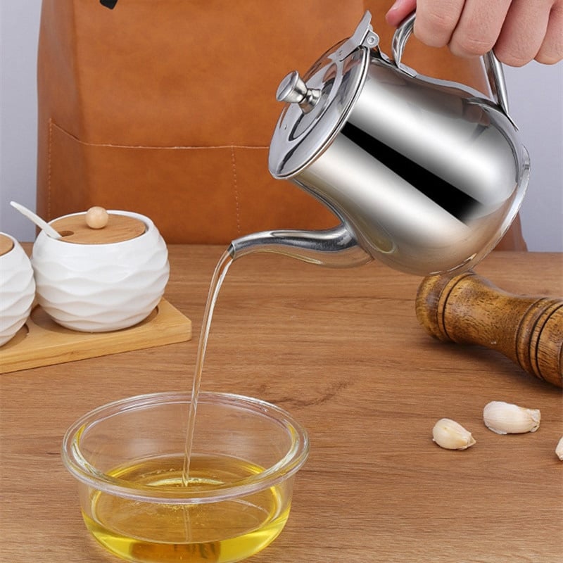 Picture of Stainless Steel Oil Bottle with Large Capacity – Oil Pot, Soy Sauce, Vinegar, and Coffee Container