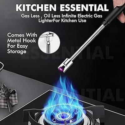 Picture of 360° Kitchen Lighter USB Rechargeable Portable Electronic Lighter Safety Lock Eco-friendly For Candles Gas Stoves 265mm