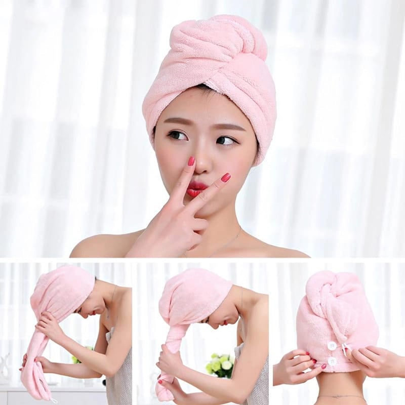 Picture of Magic Hair Wrap Bath Salon Towels Fast Drying Absorbent Cap For Women And Girls