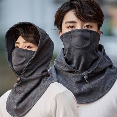 Picture of Face Cover With Hat For Winter Bike Hooded Mask With Neck Warmer