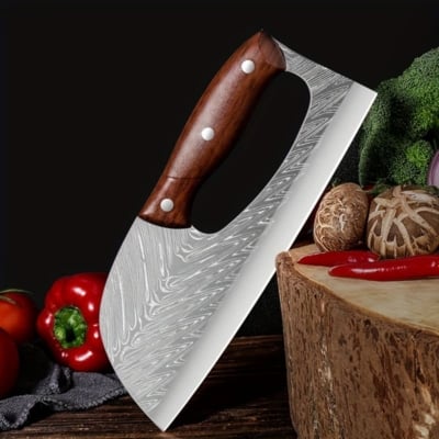 Picture of Kitchen Household Slicing 50Cr15MoV Steel Wood Handle 24cm