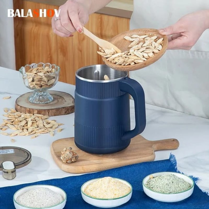 Picture of Household Small Powder Grinding Machine, Electric Mini Spice Grinder Add 5 Blades, 304 Stainless Steel Grinding Fine Powder for All Kinds of Grains, Condiments, Coffee Beans (Blue) By Win Accessories