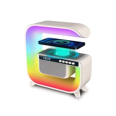 Picture of G3 5 In 1 Wireless Charger Bluetooth Speaker Clock With RGB LED Atmosphere Light