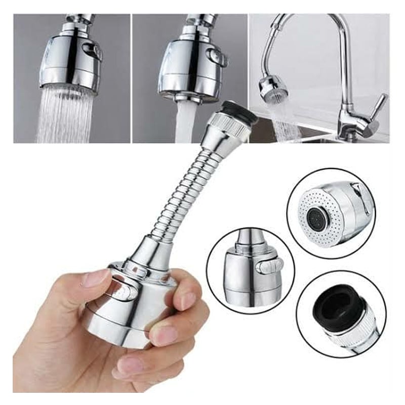 Picture of Rotate Faucet Extender Kitchen Faucet Extension Tubes, Water Saving Faucet Aerator Nozzle Filter Adapter, Stainless Steel Sink Sprayer Attachment for Home Bathroom Kitchen