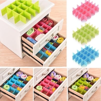 Picture of 6 X Adjustable Drawer Clapboard Partition Divider Cabinet DIY Storage Organizer - LARGE