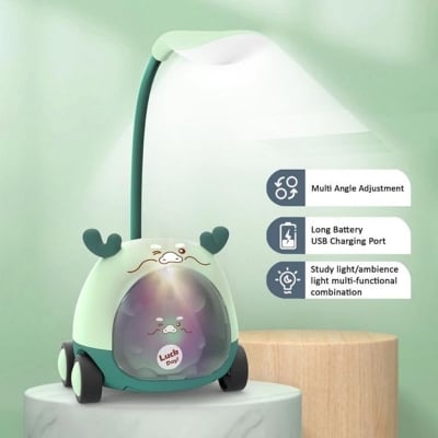Picture of Small Night Light Eye Protection Charging Reading Book with Power Girl Student Dormitory Study Bedside Cartoon Child Desk Lamp