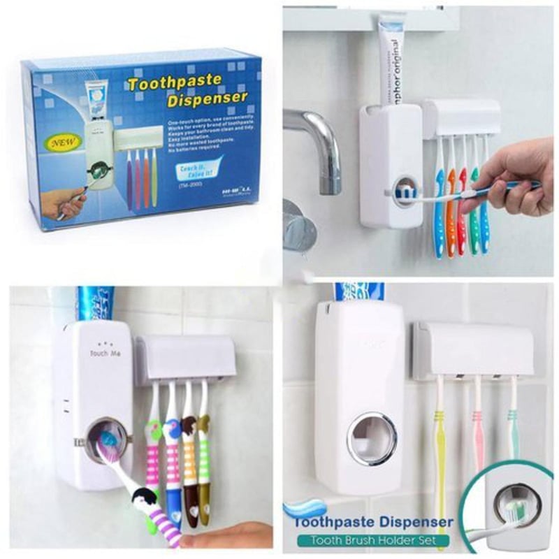 Picture of Automatic Toothpaste Dispenser with Toothbrush Holder – Smart Brush Organizer