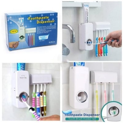 Picture of Automatic Toothpaste Dispenser with Toothbrush Holder – Smart Brush Organizer