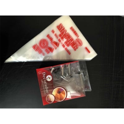 Picture of Combo Pack100 Pieces Plastic Disposable , 12 Pcs Cake Nogel Piping Bags Cake Cream Decorating