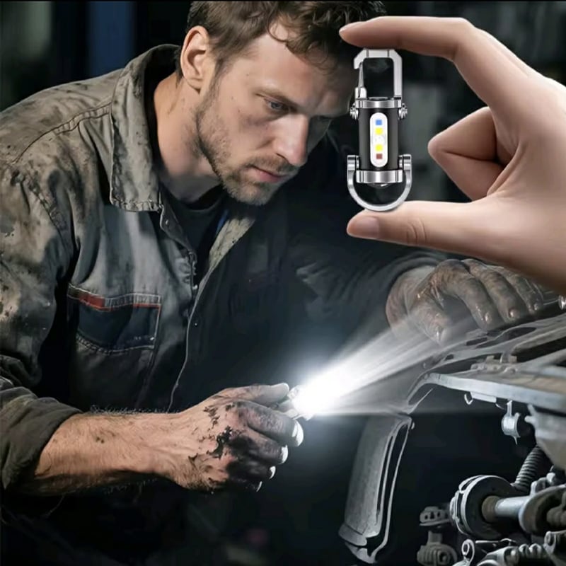 Picture of Glimmer 7-Mode USB Rechargeable Keychain Flashlight – 300LM Emergency & Work Light for Camping, Hiking, Outdoor Use
