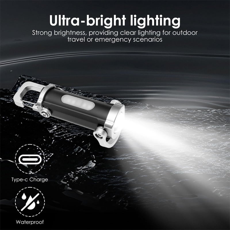 Picture of Glimmer 7-Mode USB Rechargeable Keychain Flashlight – 300LM Emergency & Work Light for Camping, Hiking, Outdoor Use