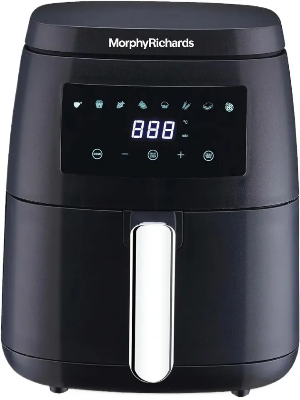 Picture of Morphy Richards Digital Air Fryer For Home|1500W With Digital Control|Dual Fan Technology|Adjustable Time & Temperature Control |Voltage Fluctuation Protection| By Brand |Black, 5 liter
