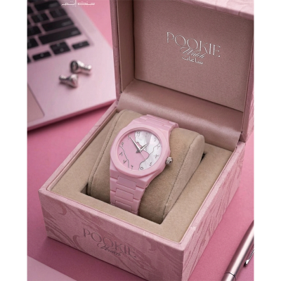Picture of Most Trending Girls Pink Arabic Aura Watch For Womens - Watch For Women - Women watch - Ledis Watch - Watch - Girl Watch- Pink women Watch