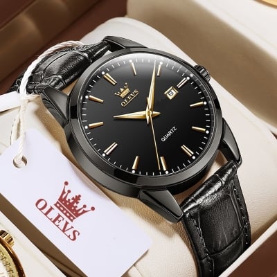 Picture of Olevs Fan Made Brown Fashionable Leather Analoge Watch For Men - Watch For Men