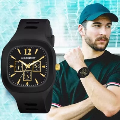 Picture of New Square Rubber Quartz Analog Watch For Men - Watch For Men