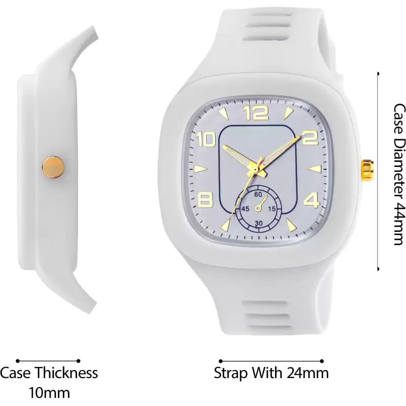 Picture of New Square Rubber Quartz Analog Watch For Men - Watch For Men